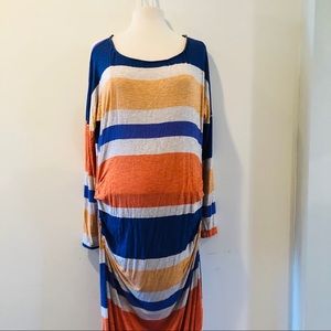 Dolan Anthro Striped T Shirt Dress Ruched Size L